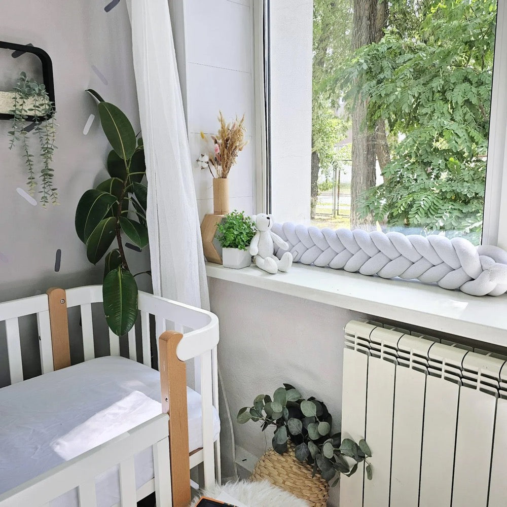 Braided pillow Draft Barrier. Door or window draft stopper. Noise Barrier nursery. Knot pillow bolster