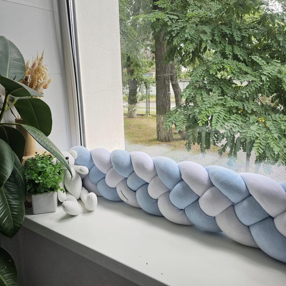 Braided pillow bolster draft stopper. Door or window draft barrier. Noise protector nursery. Knot pillow. Decorative