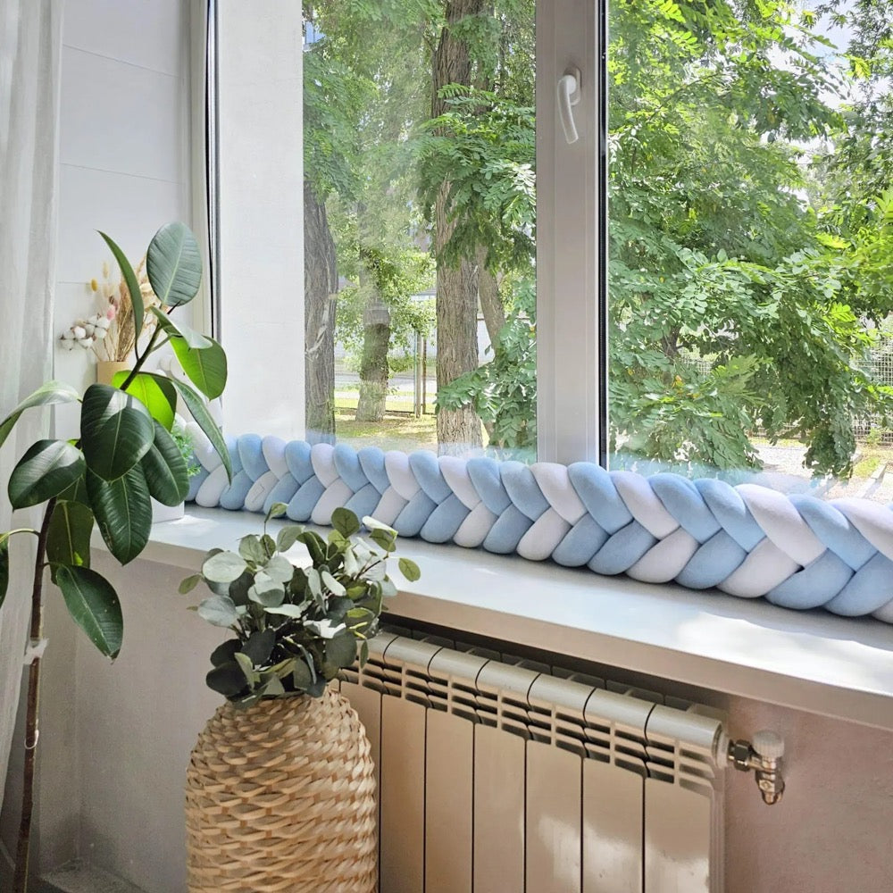 Braided pillow Draft Barrier. Door or window draft stopper. Noise Barrier nursery. Knot pillow bolster