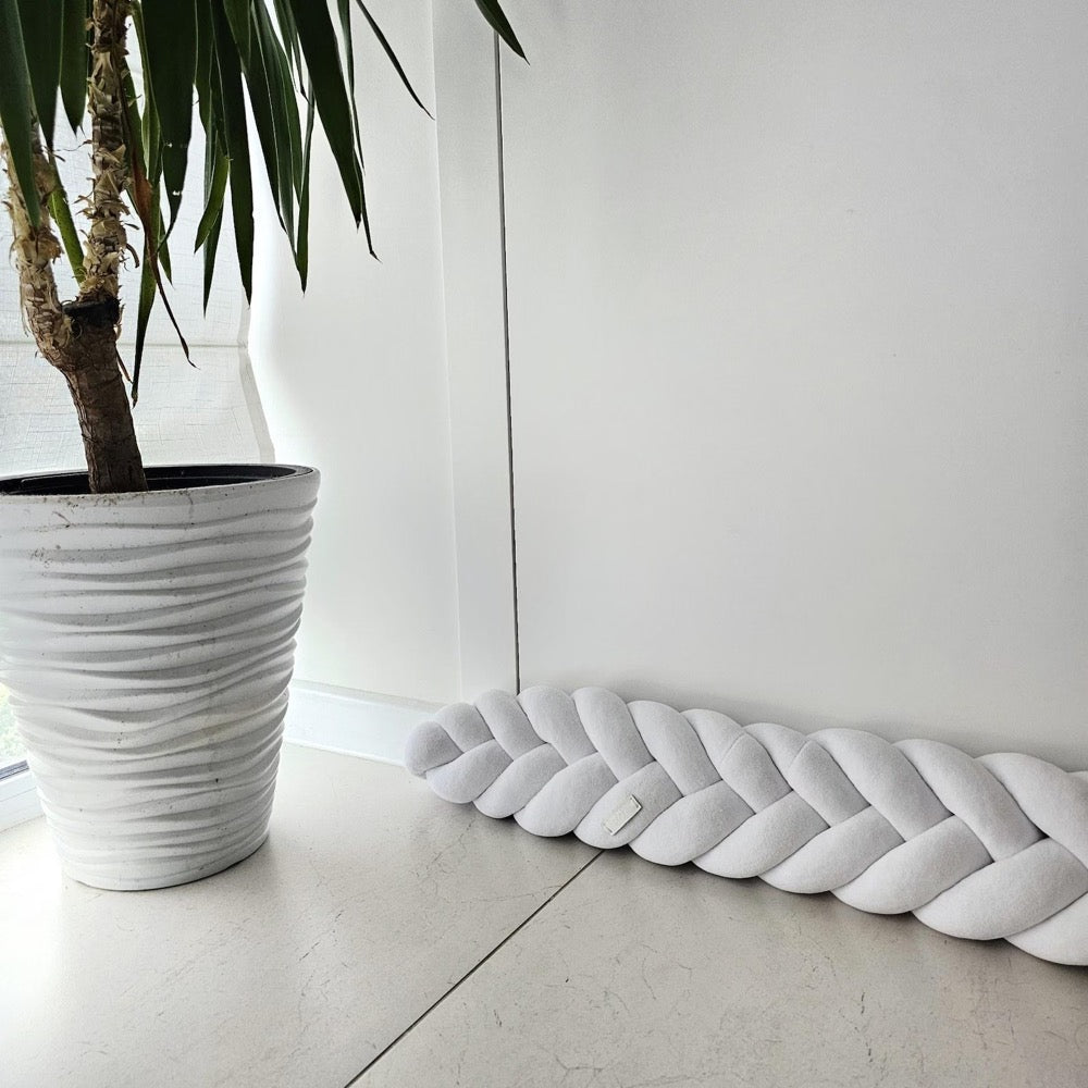 Braided pillow Draft Barrier. Door or window draft stopper. Noise Barrier nursery. Knot pillow bolster