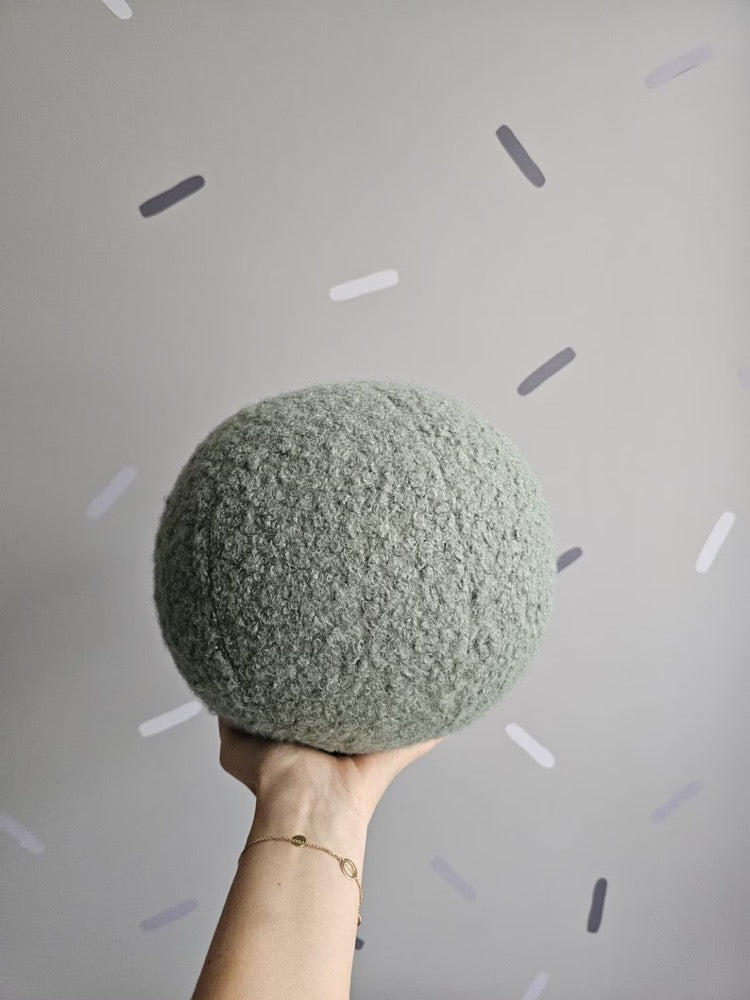 Decorative pillow round, boho pillows, housewarming gift, boucle throw pillow ball, couch pillows, sofa cushion