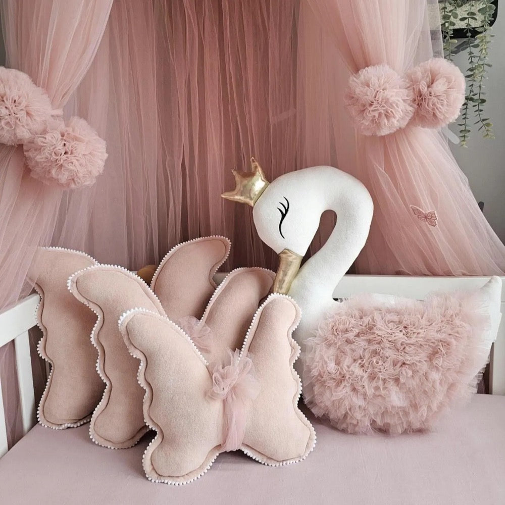 Butterfly pillow. Baby nursery decor. Beige Kids room decor. Baby shower gift. Pregnancy gift. Princess room pillow. Decorative playroom