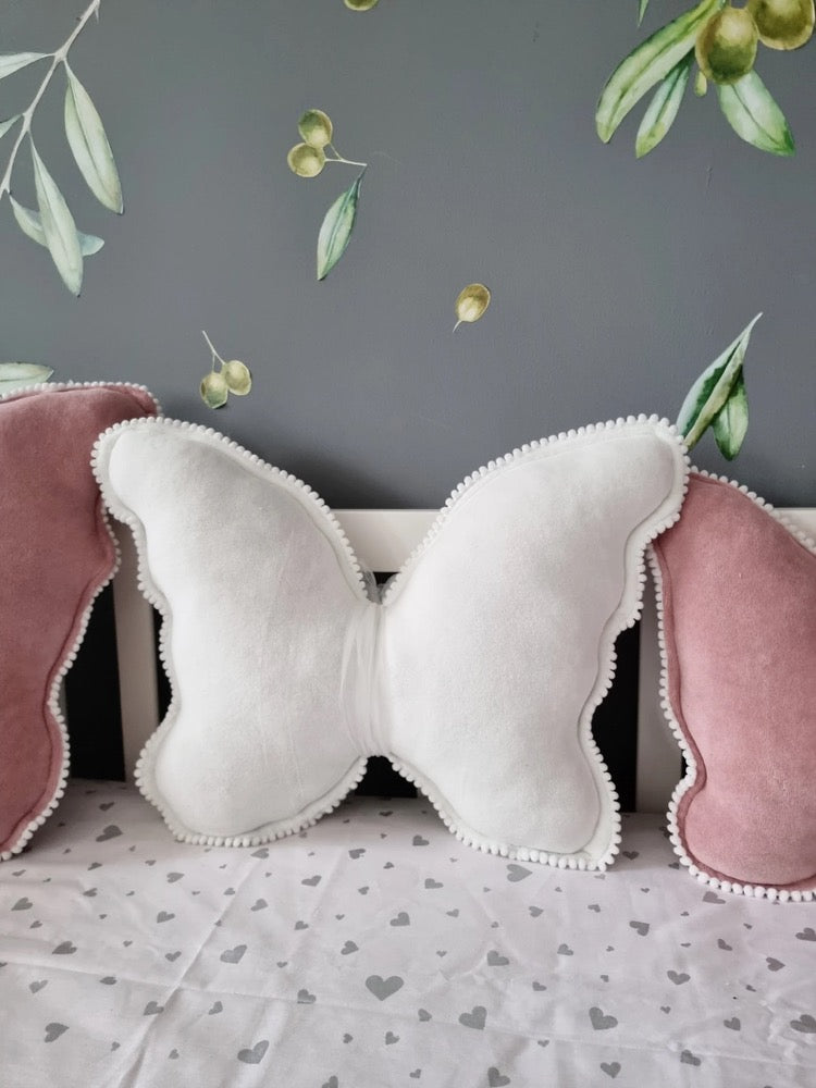 Butterfly pillow. Baby nursery decor. Beige Kids room decor. Baby shower gift. Pregnancy gift. Princess room pillow. Decorative playroom