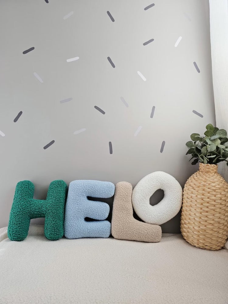 Boucle alphabet pillow letter, decorative pillow, blue personalized kids pillow, Initial cushion, boys nursery decor, Baby shower gift